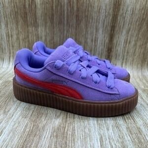Puma x Fenty Creeper Platform Women's Size 7.5 Sneakers Purple Suede Red Shoes